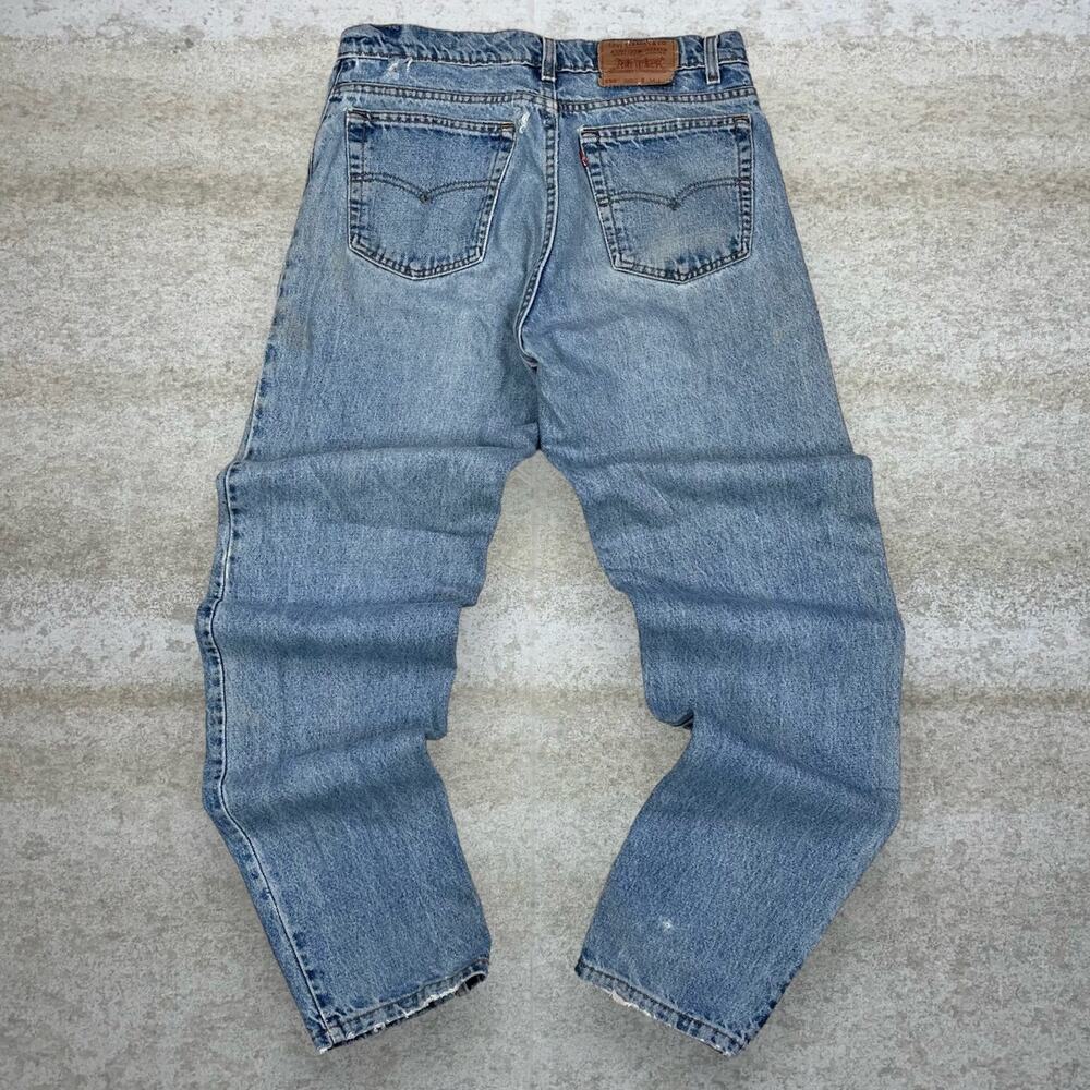 Vintage 90s Levis Jeans 550 34x34 Relaxed Fit Light Wash Denim Tapered Leg